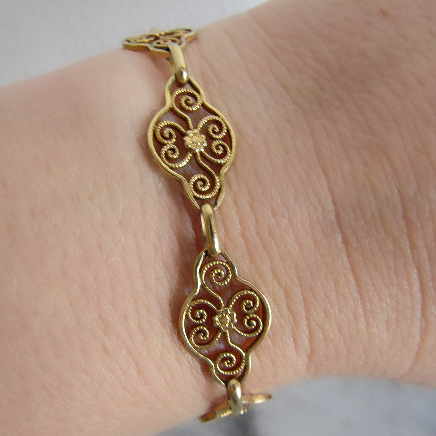 French Gold Filled Floral Bracelet c. 1900