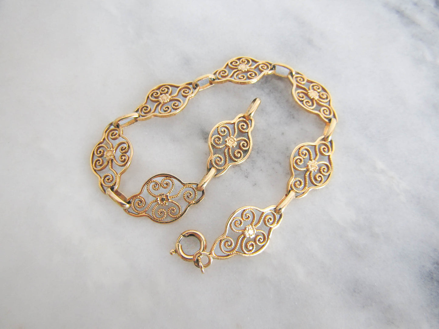 French Gold Filled Floral Bracelet c. 1900