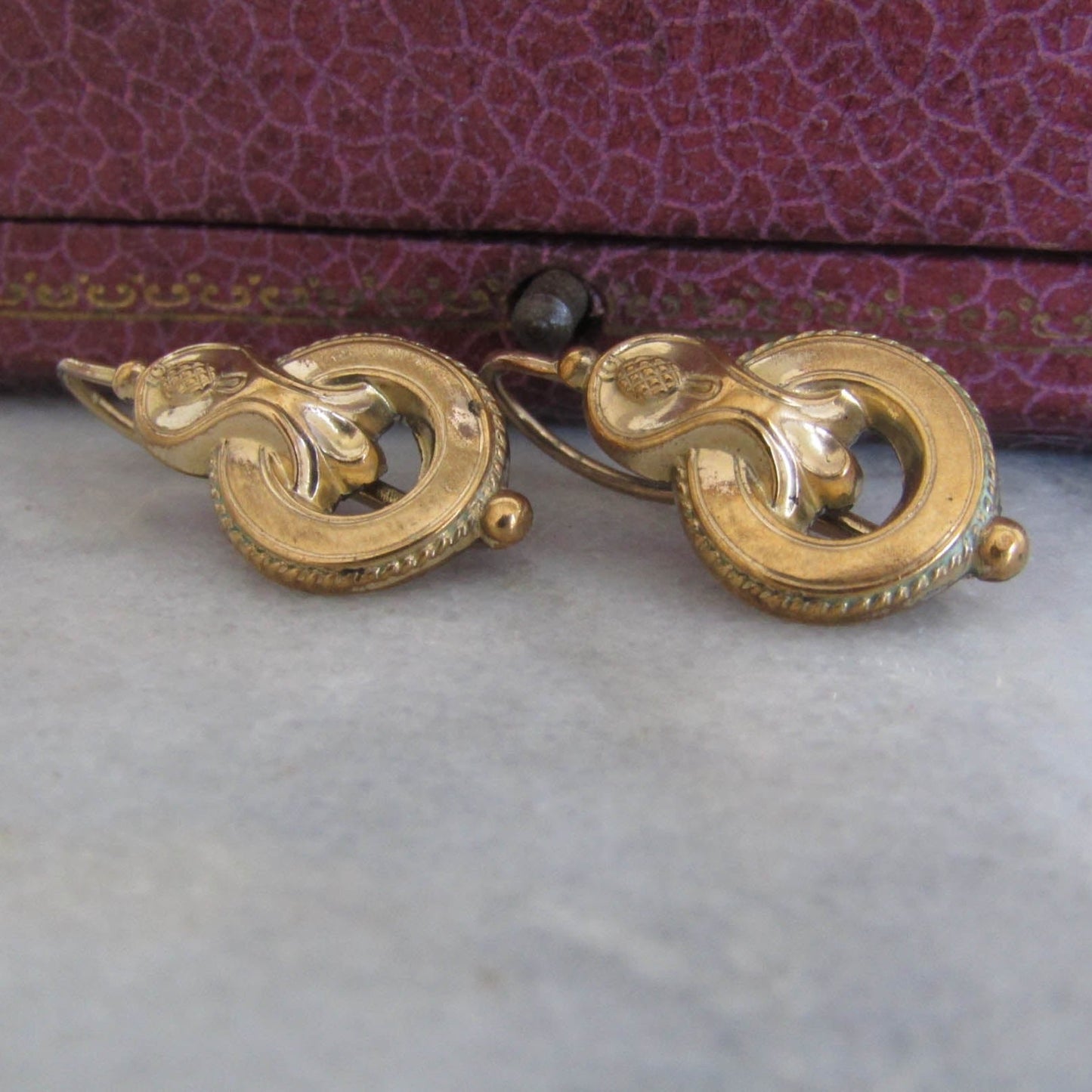 Victorian Gold Filled Sleeper Earrings c. 1870