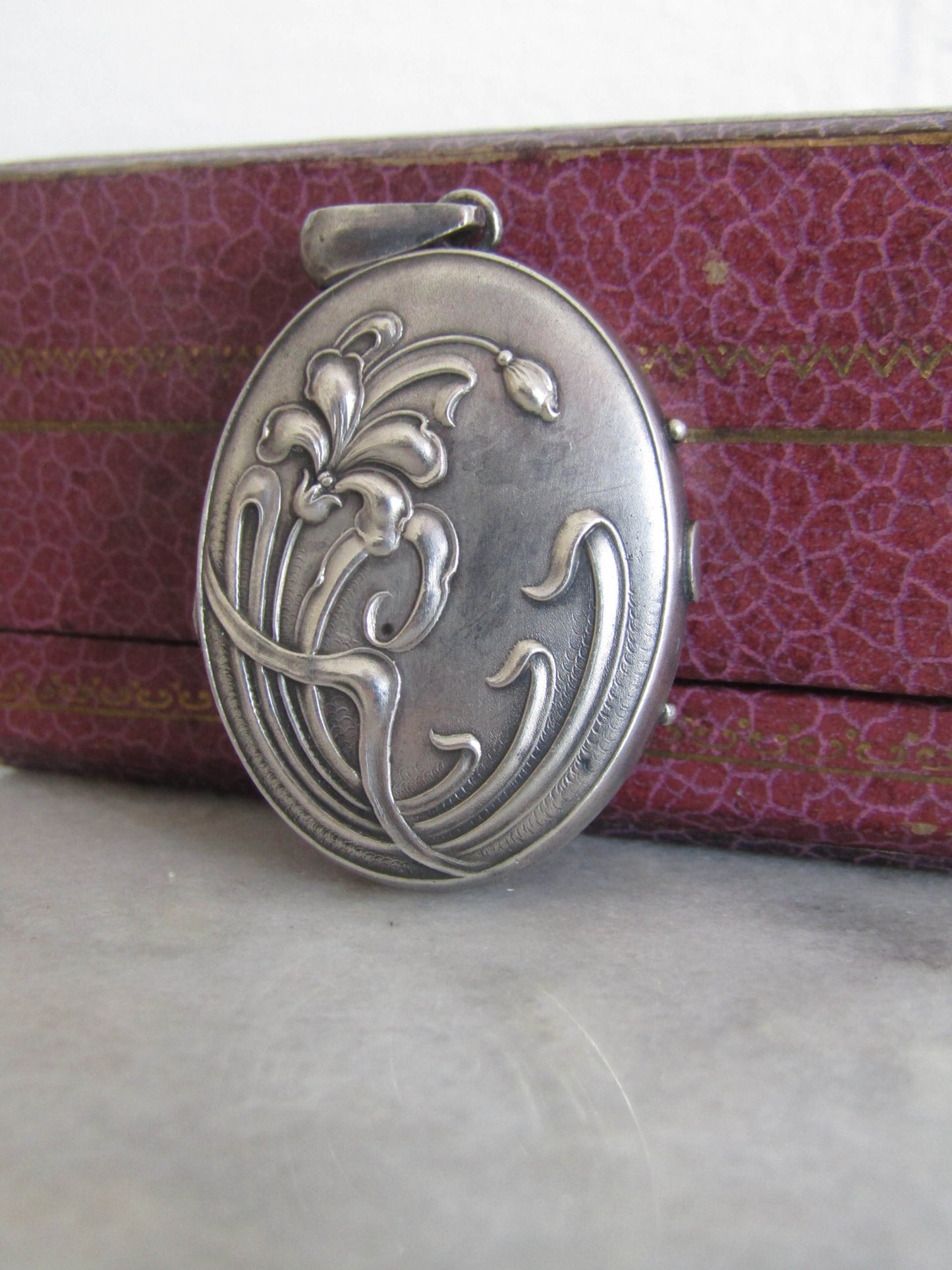 Antique Silver Art Nouveau Locket c. 1890