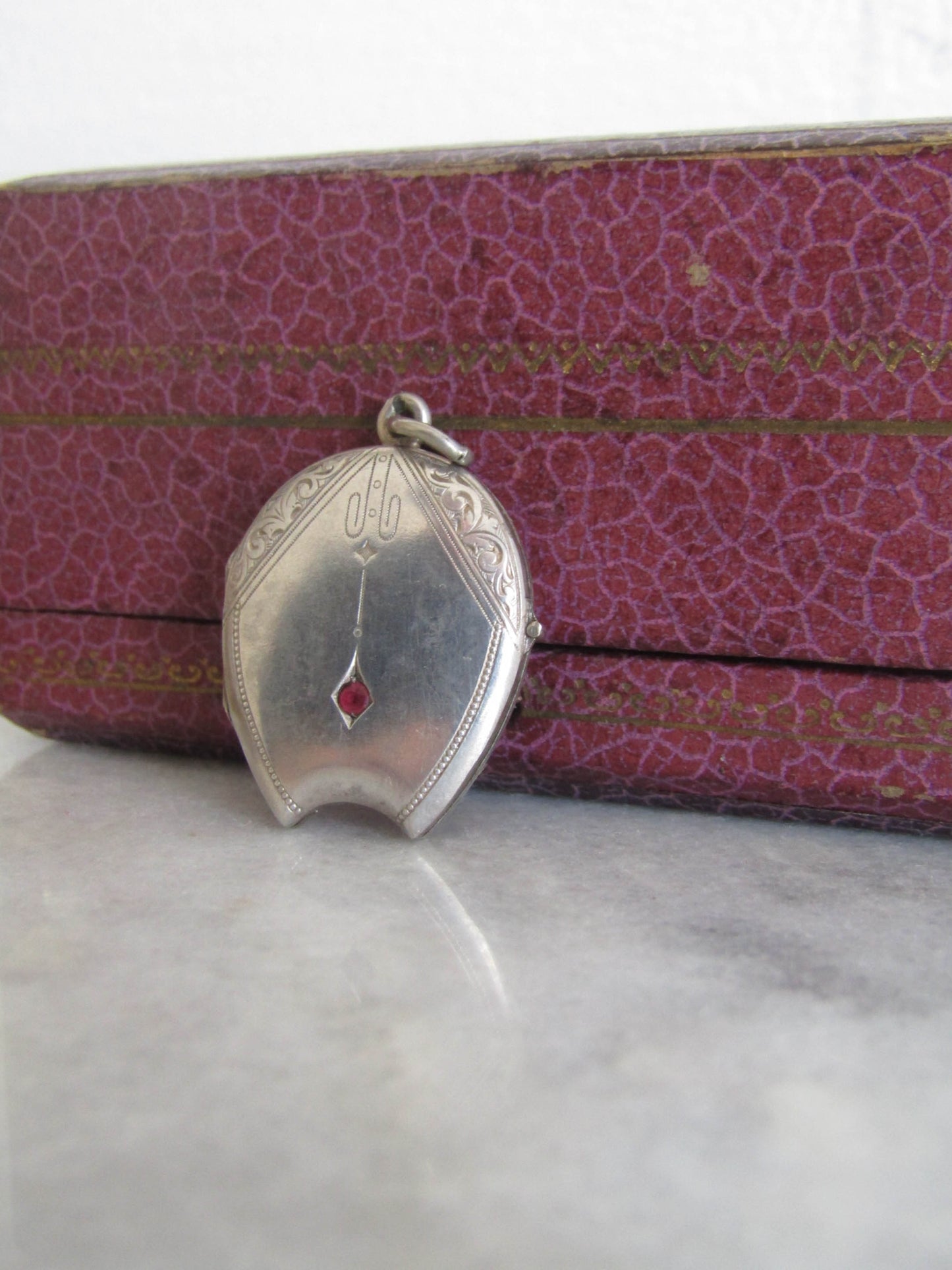 Silver Art Deco Lucky Horseshoe Locket c. 1920