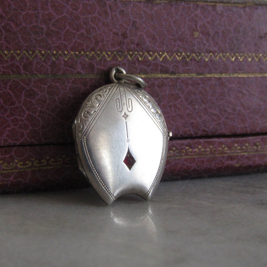 Silver Art Deco Lucky Horseshoe Locket c. 1920