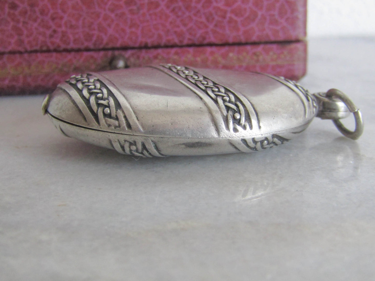 Silver Antique Slide Mirror Pendant