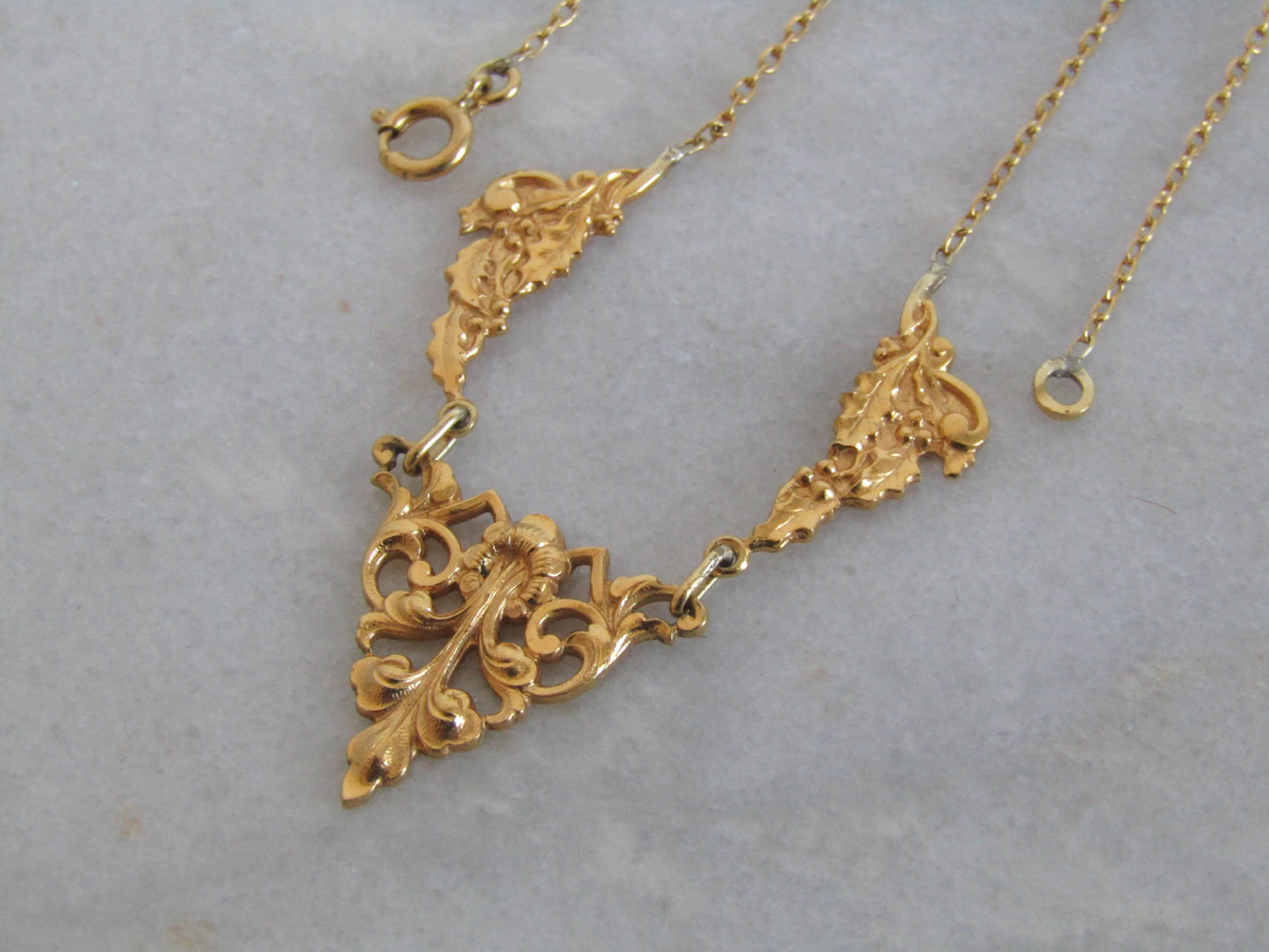 Antique Gold Filled Art Nouveau Drapery Necklace c. 1900