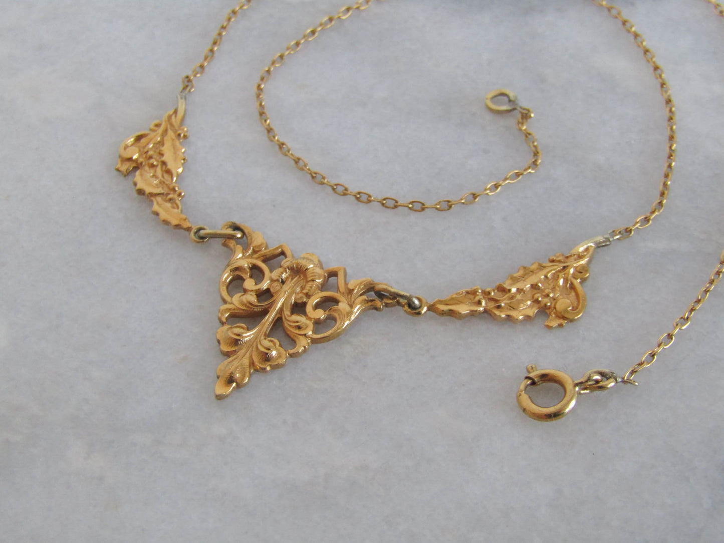 Antique Gold Filled Art Nouveau Drapery Necklace c. 1900