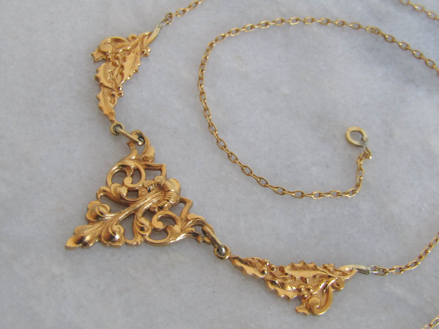 Antique Gold Filled Art Nouveau Drapery Necklace c. 1900