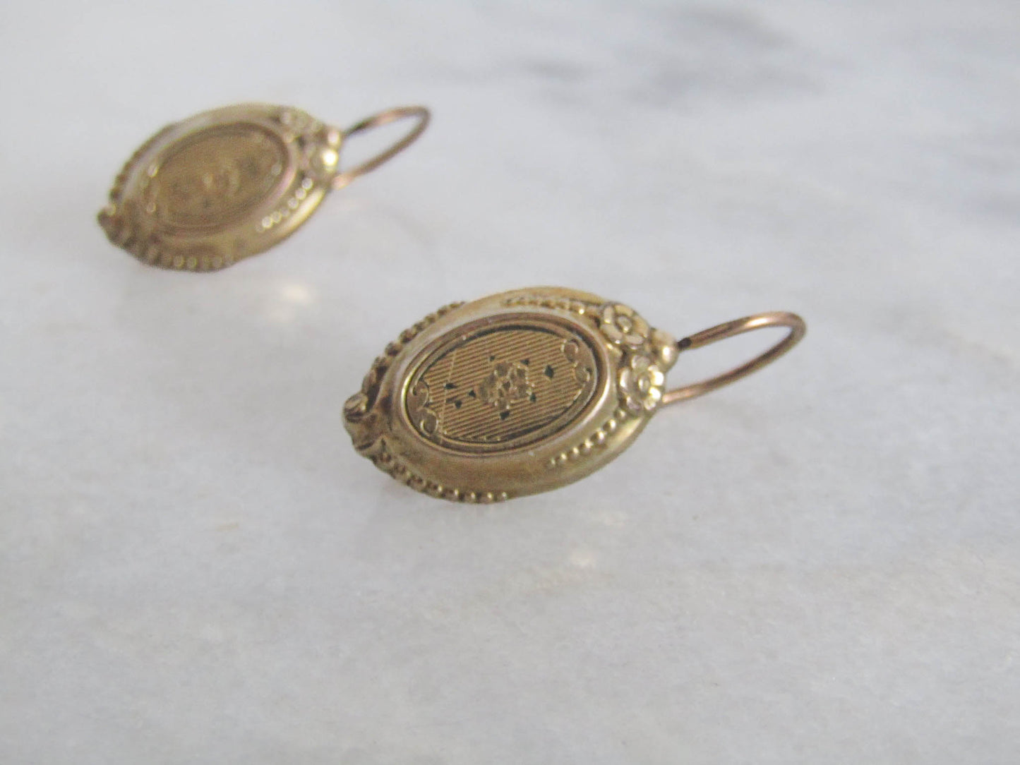 Antique Gold Filled Earrings, French Brisseur Earrings c. 1900