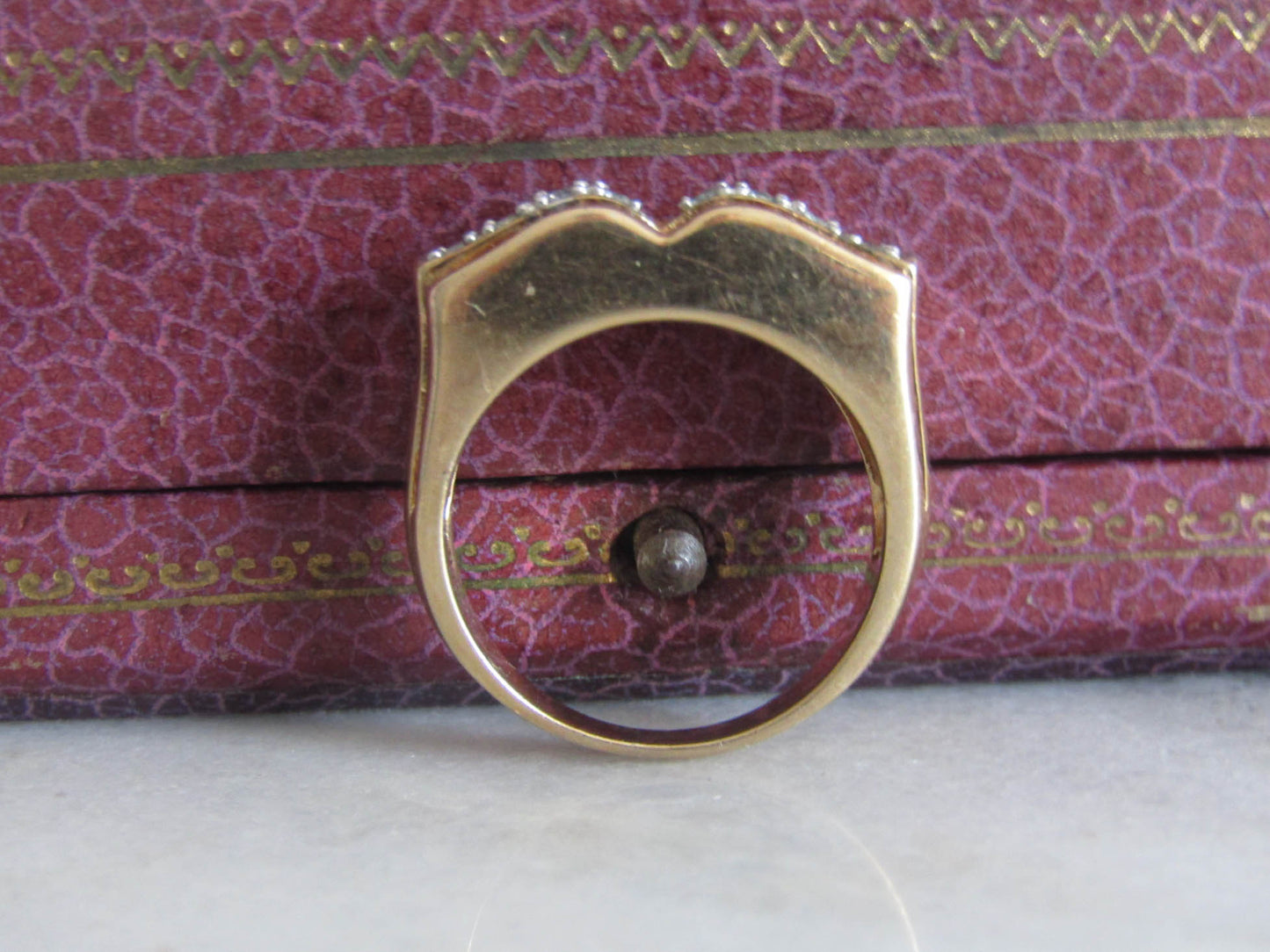 Vintage 18K Solid Gold Art Deco Tank Ring c. 1940