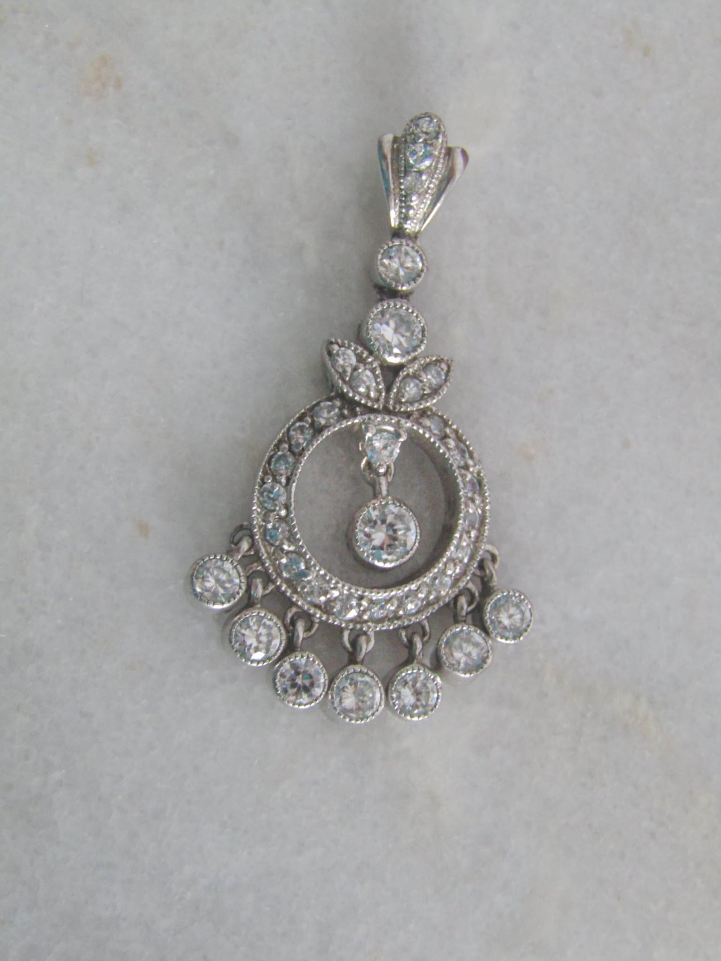 Silver and Paste Pendant, French Vintage Belle Epoque Pendant