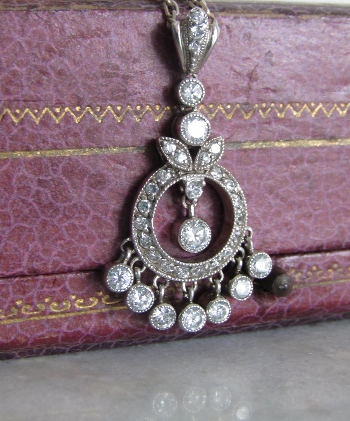 Silver and Paste Pendant, French Vintage Belle Epoque Pendant