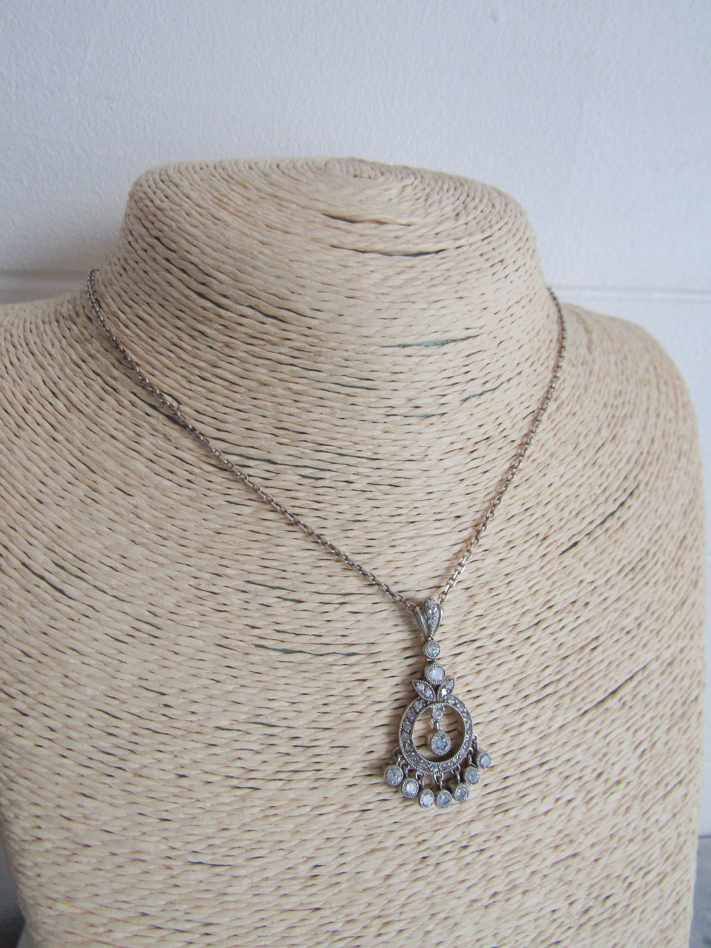 Silver and Paste Pendant, French Vintage Belle Epoque Pendant