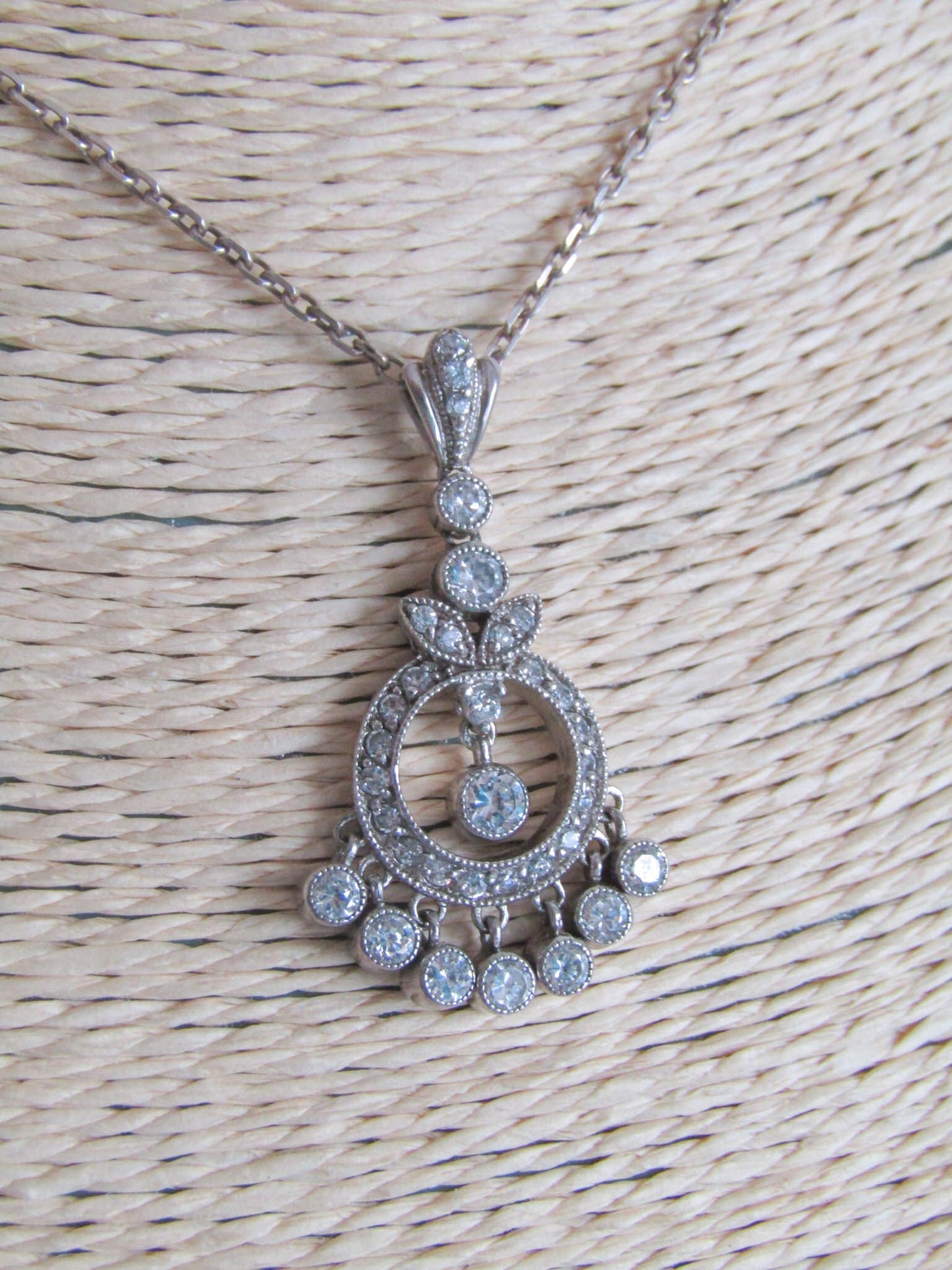 Silver and Paste Pendant, French Vintage Belle Epoque Pendant