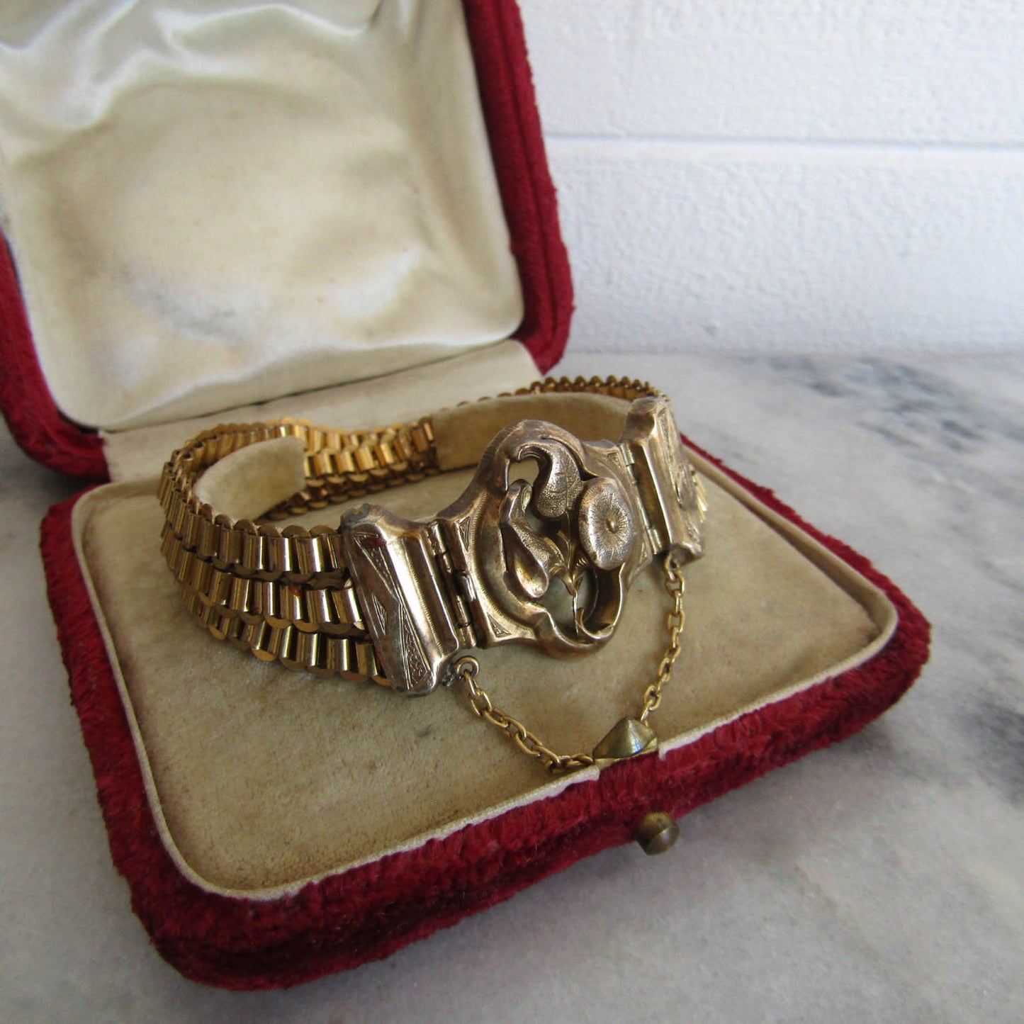 Antique Vermeil and Gold Filled Three Chain Bracelet