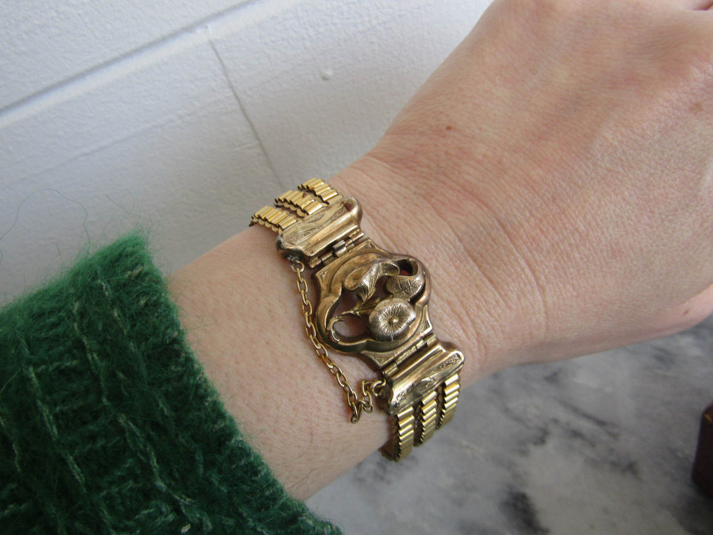 Antique Vermeil and Gold Filled Three Chain Bracelet