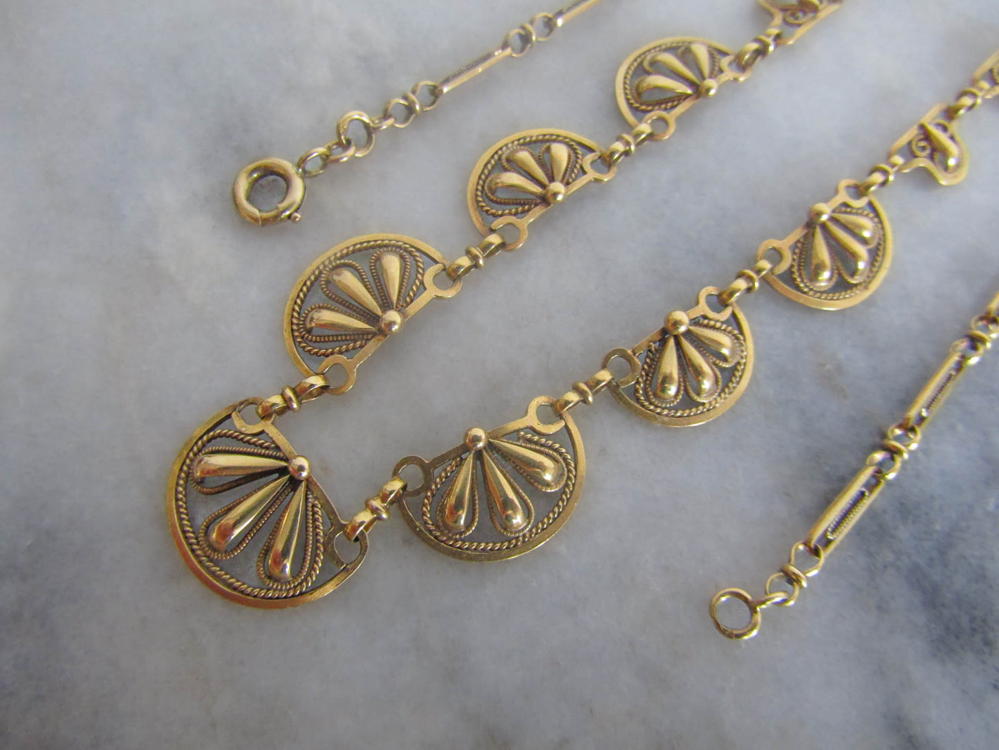Antique French Filigree Drapery Necklace c. 1900 (20 g)