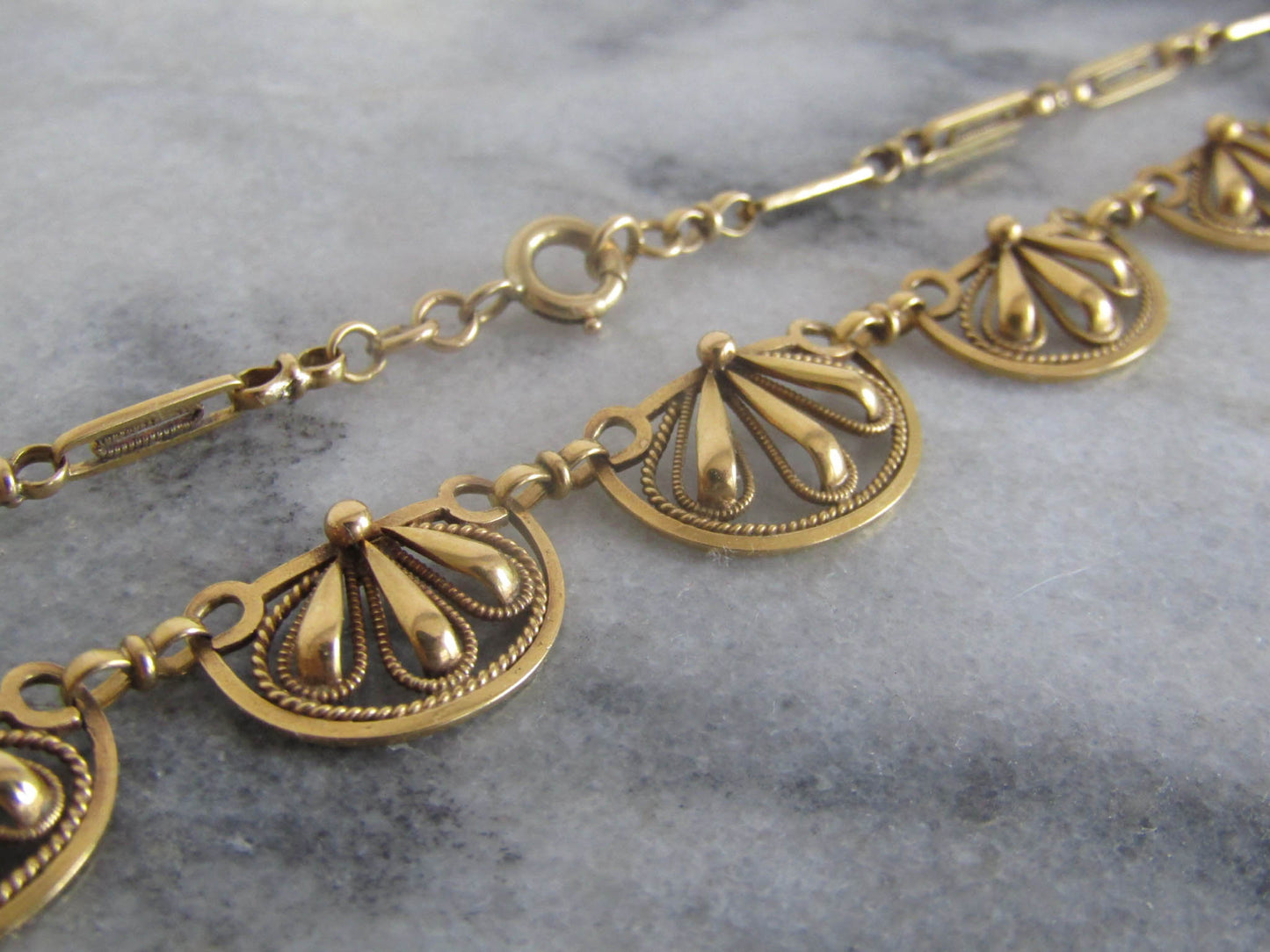 Antique French Filigree Drapery Necklace c. 1900 (20 g)