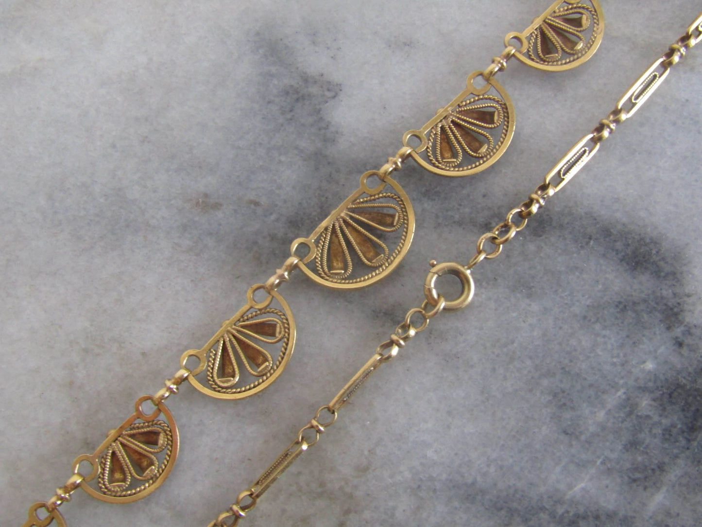 Antique French Filigree Drapery Necklace c. 1900 (20 g)