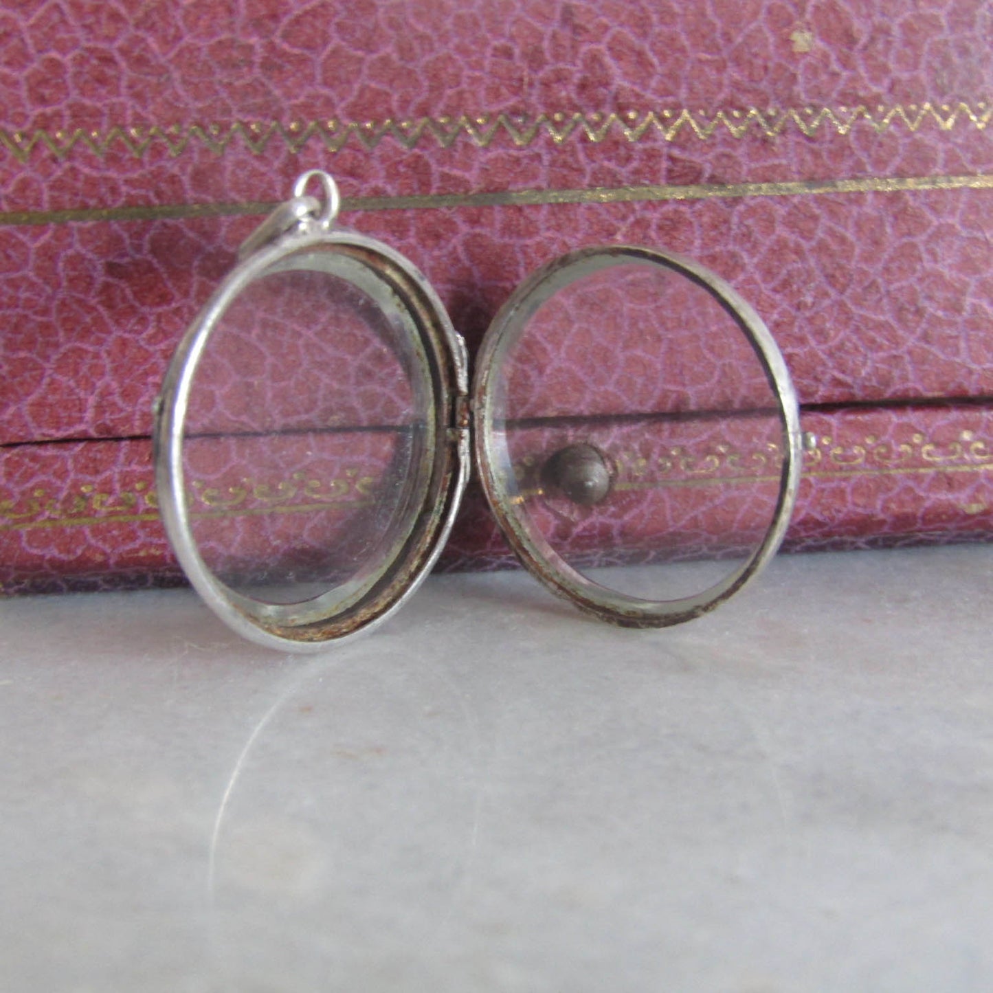 Antique Silver and Glass Shaker Locket