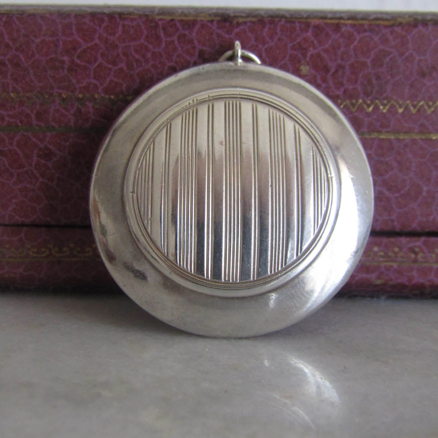 Antique French Silver Pillbox Pendant c. 1900