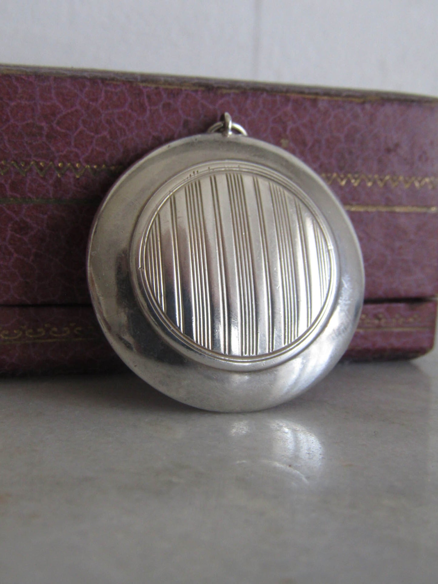Antique French Silver Pillbox Pendant c. 1900
