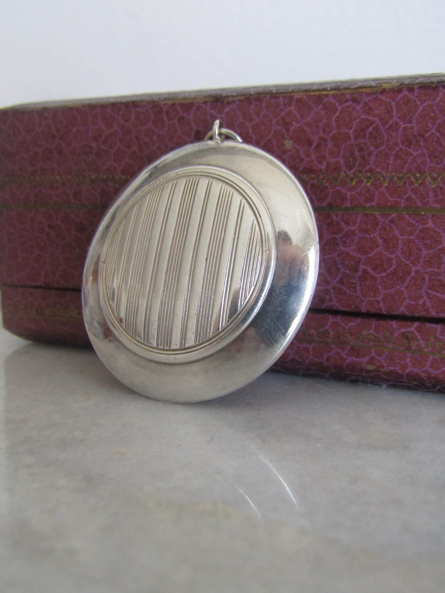 Antique French Silver Pillbox Pendant c. 1900