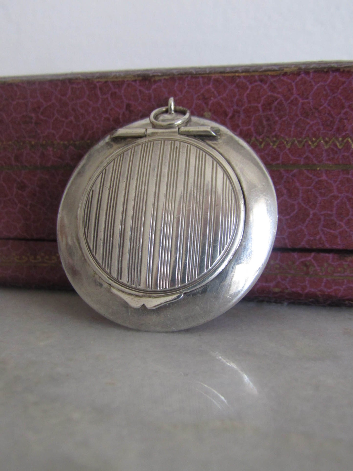 Antique French Silver Pillbox Pendant c. 1900