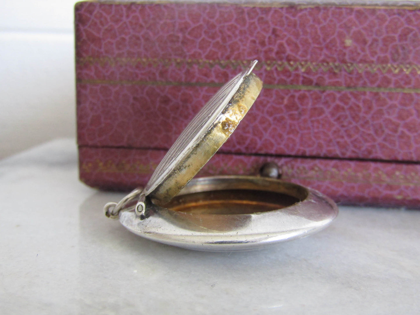 Antique French Silver Pillbox Pendant c. 1900