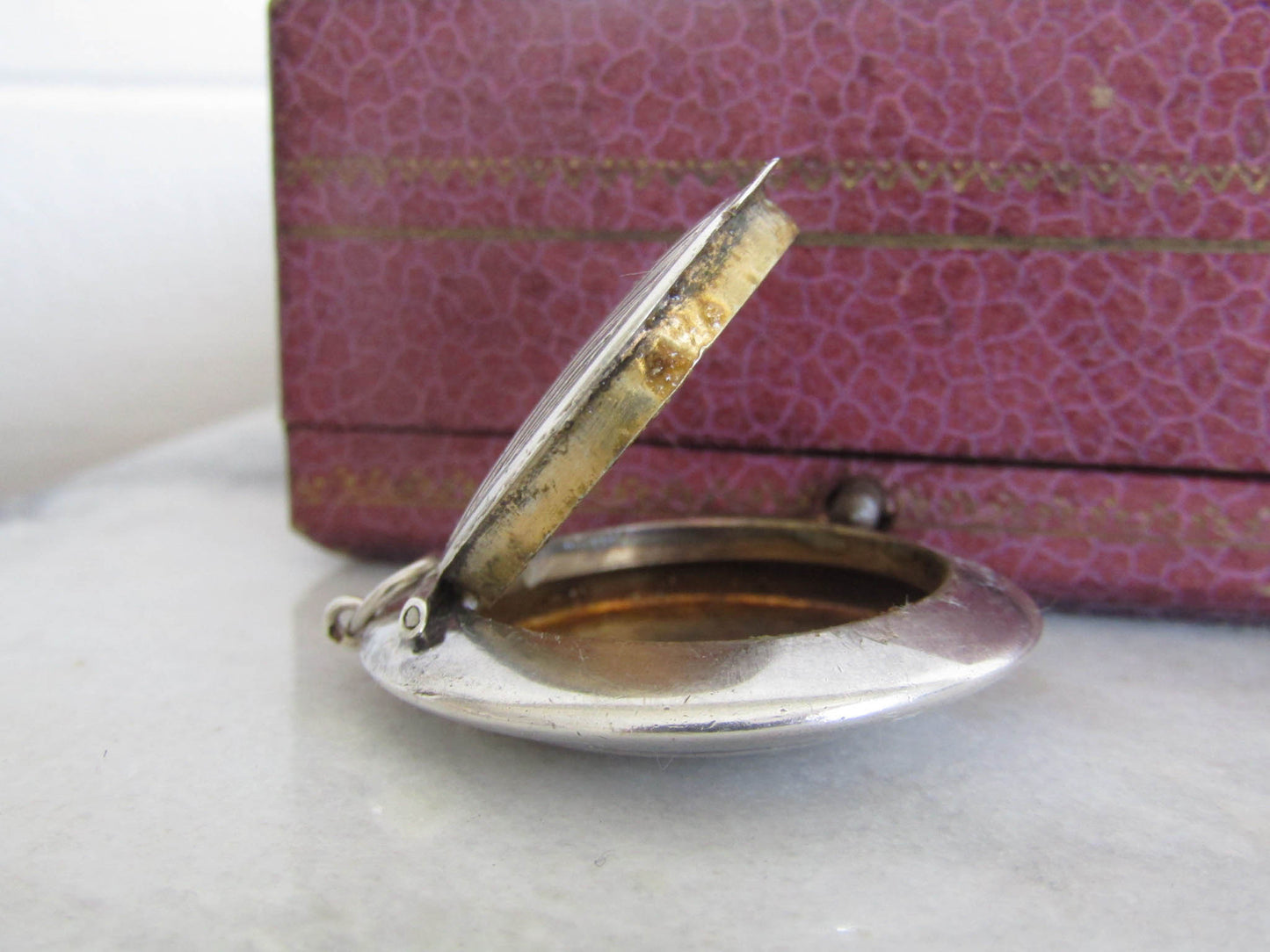 Antique French Silver Pillbox Pendant c. 1900