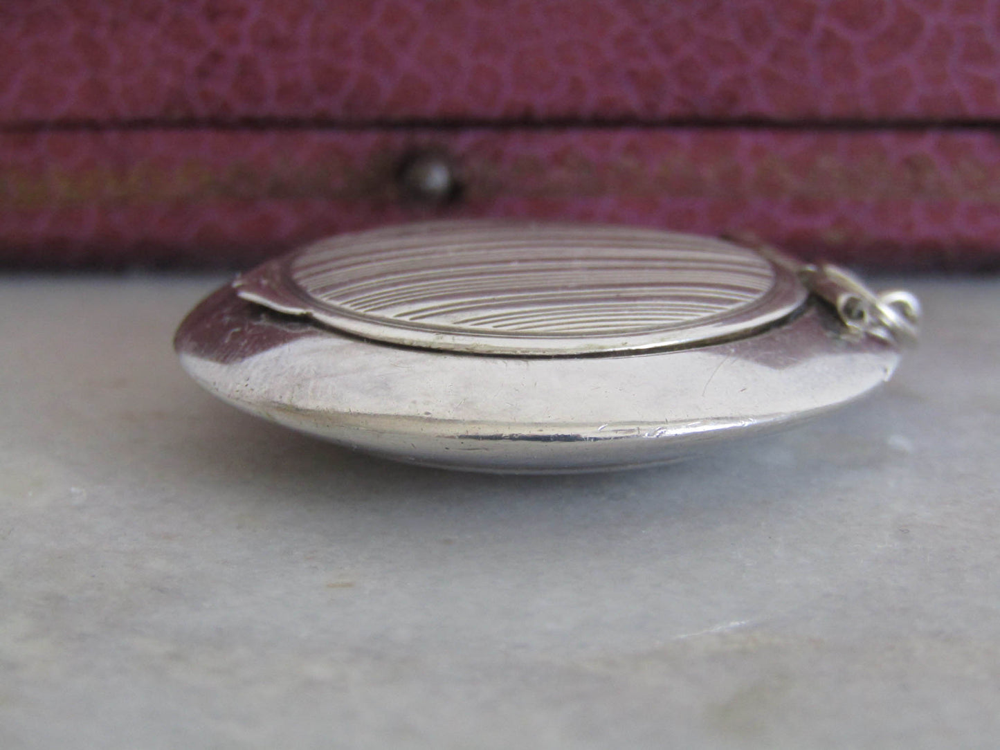 Antique French Silver Pillbox Pendant c. 1900