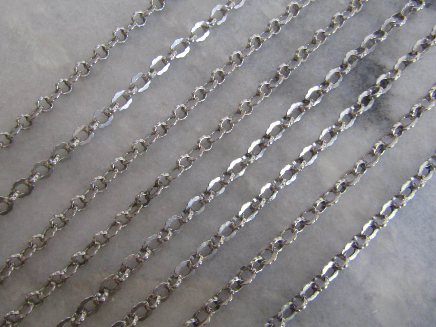 57" Antique French Solid Silver Long Guard Chain, Victorian Muff Chain c. 1900
