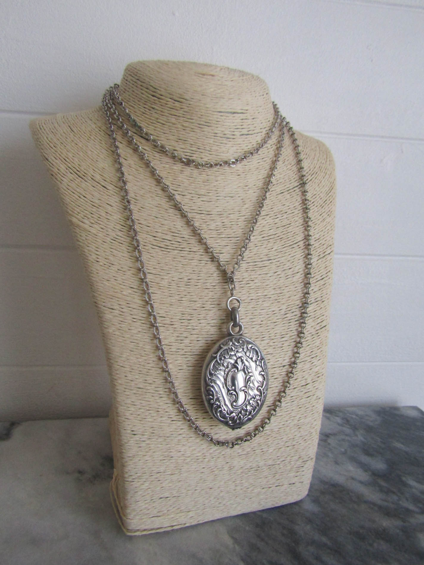 Antique Silver Art Nouveau Rocaille Slide Pendant c. 1900