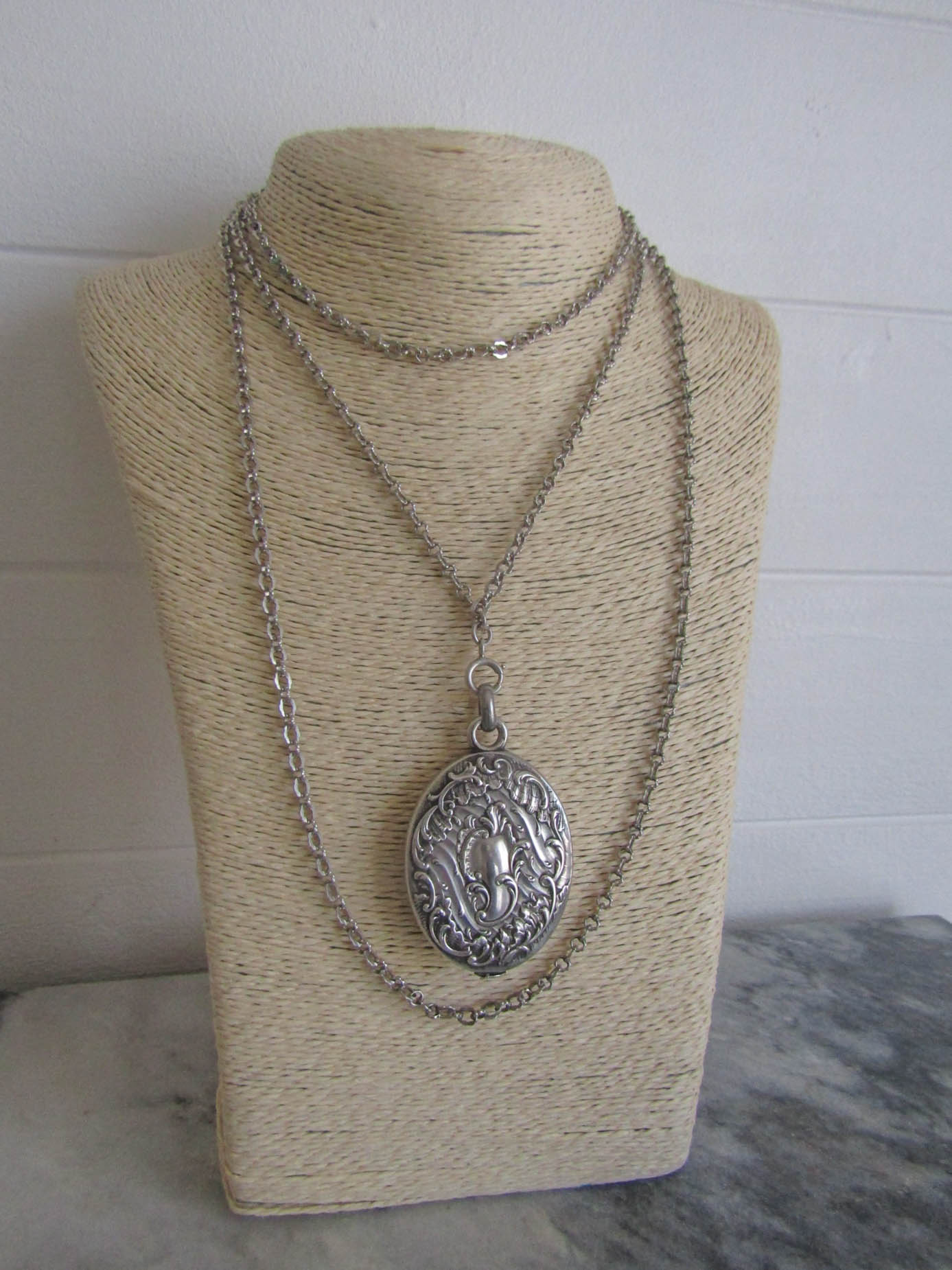 Antique Silver Art Nouveau Rocaille Slide Pendant c. 1900