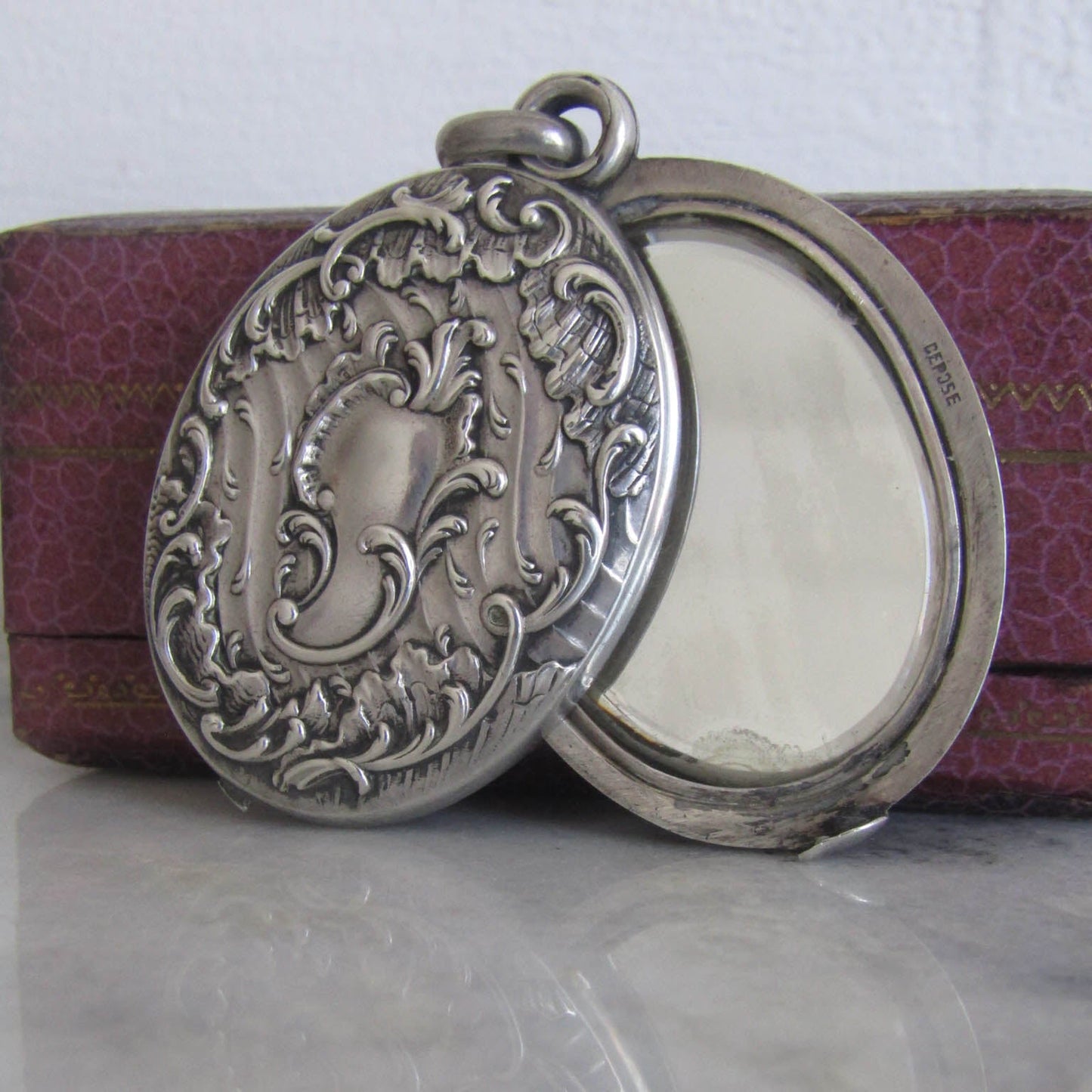 Antique Silver Art Nouveau Rocaille Slide Pendant c. 1900