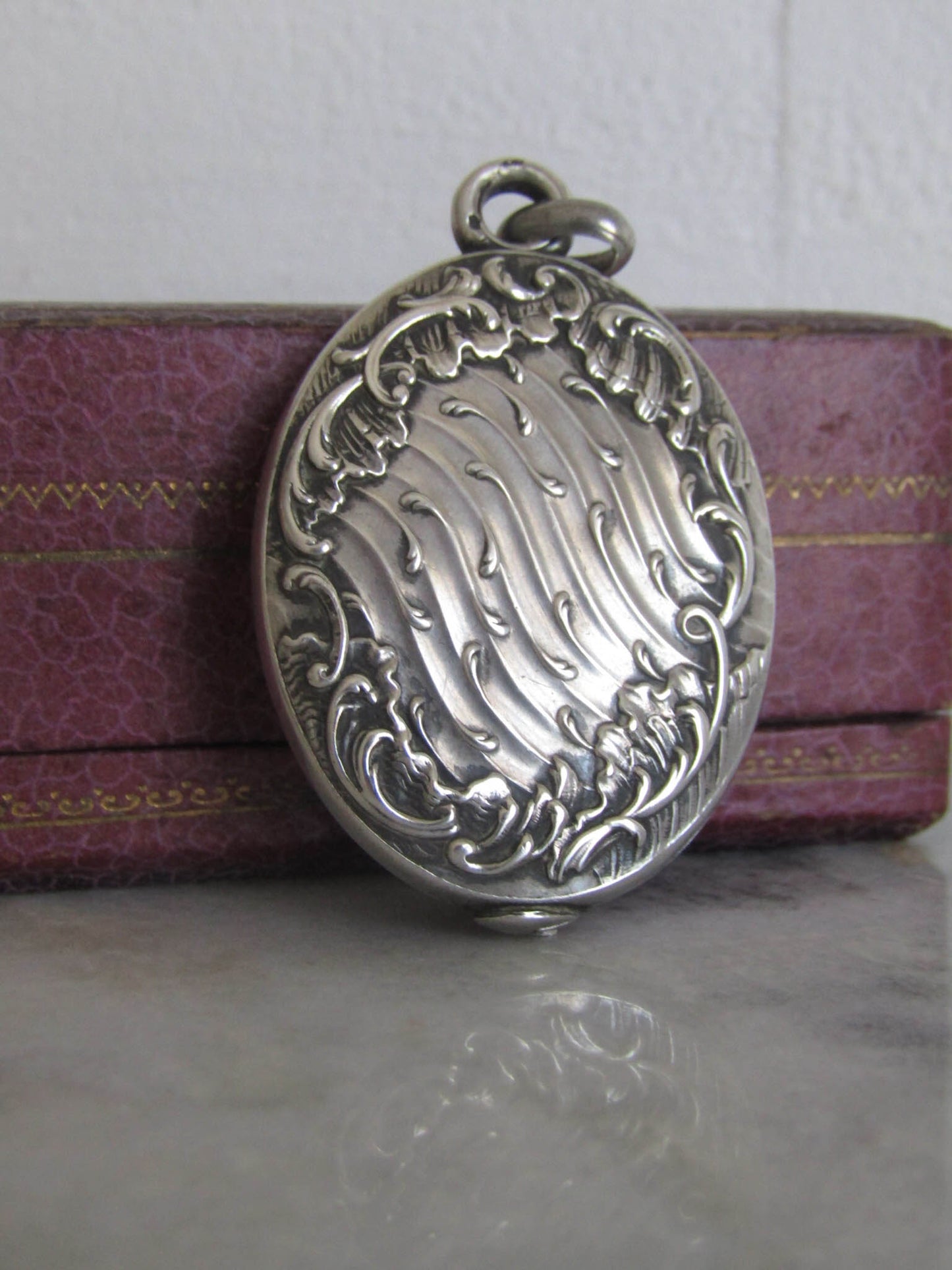 Antique Silver Art Nouveau Rocaille Slide Pendant c. 1900