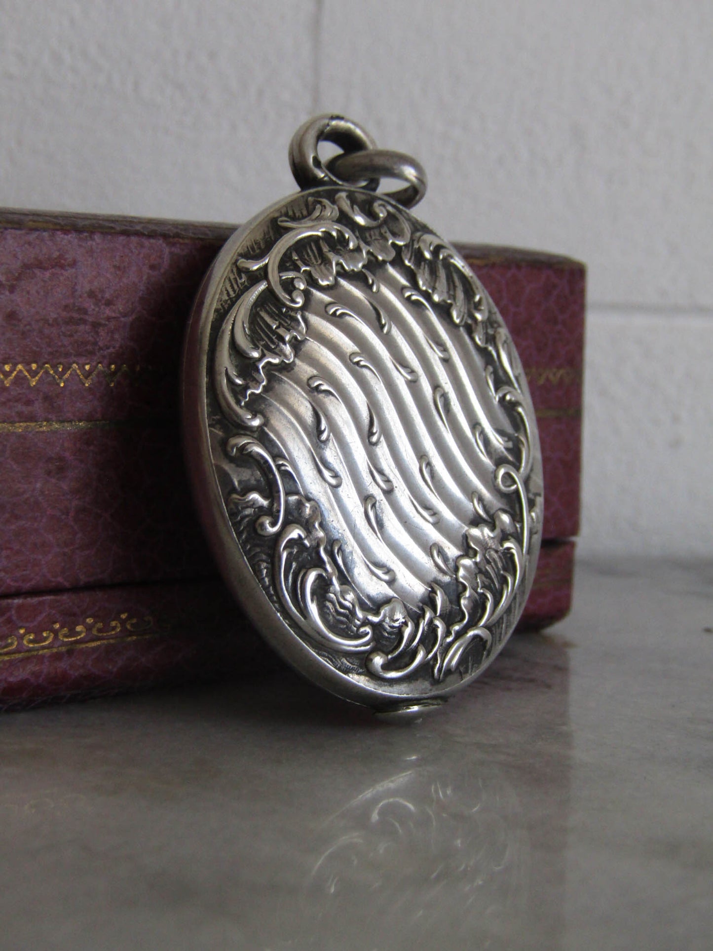 Antique Silver Art Nouveau Rocaille Slide Pendant c. 1900