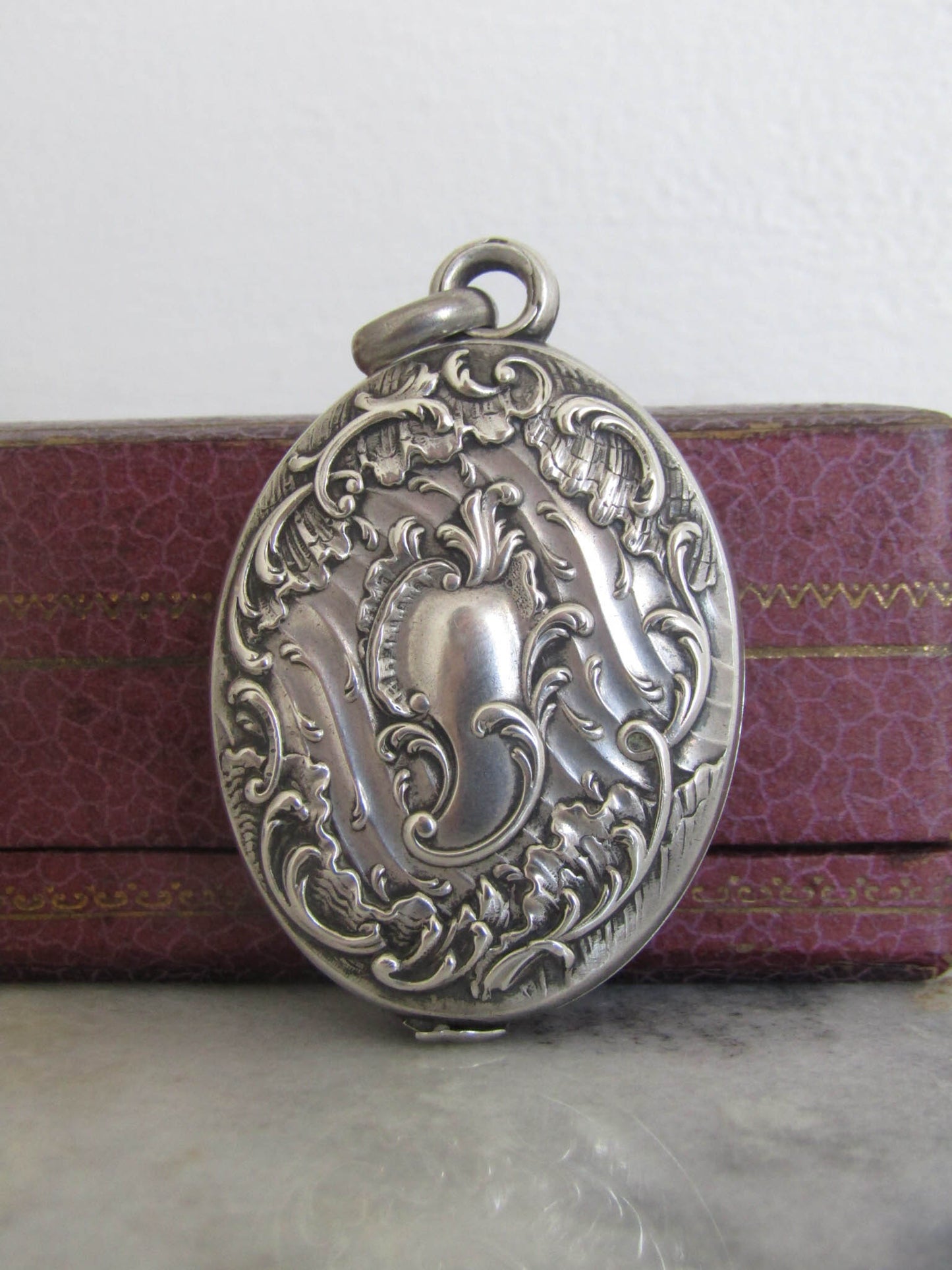 Antique Silver Art Nouveau Rocaille Slide Pendant c. 1900