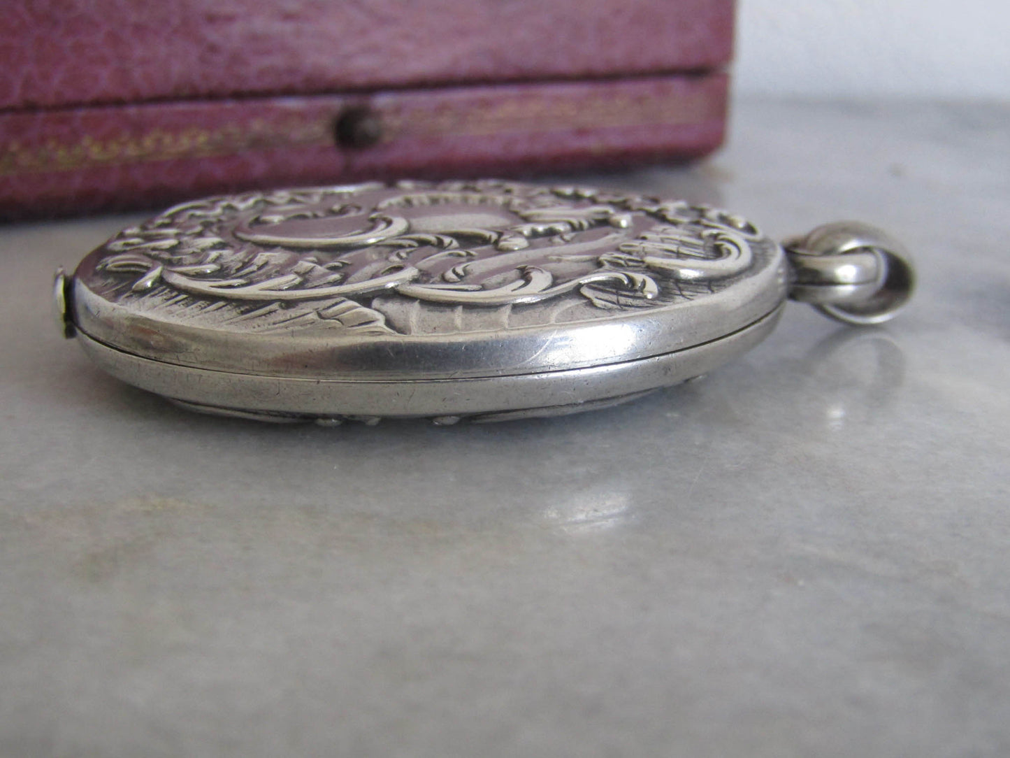 Antique Silver Art Nouveau Rocaille Slide Pendant c. 1900