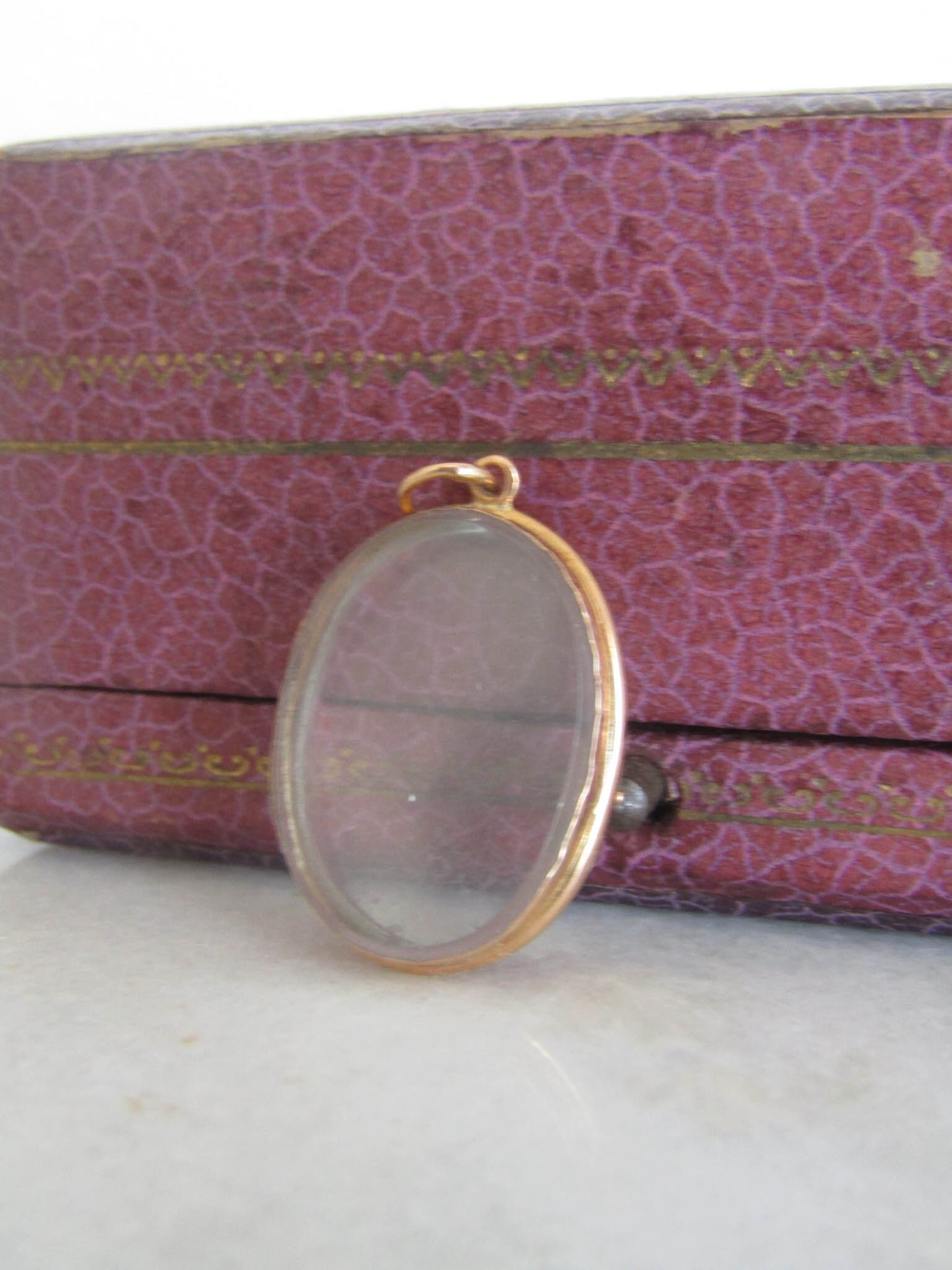 Antique 18k Solid Gold French Oval Shaker Locket c. 1900