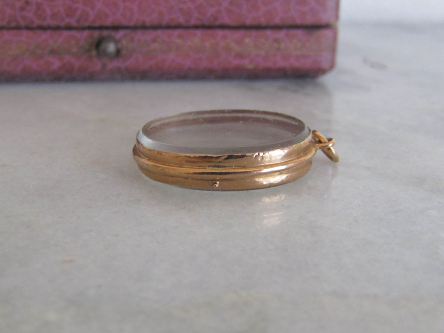 Antique 18k Solid Gold French Oval Shaker Locket c. 1900