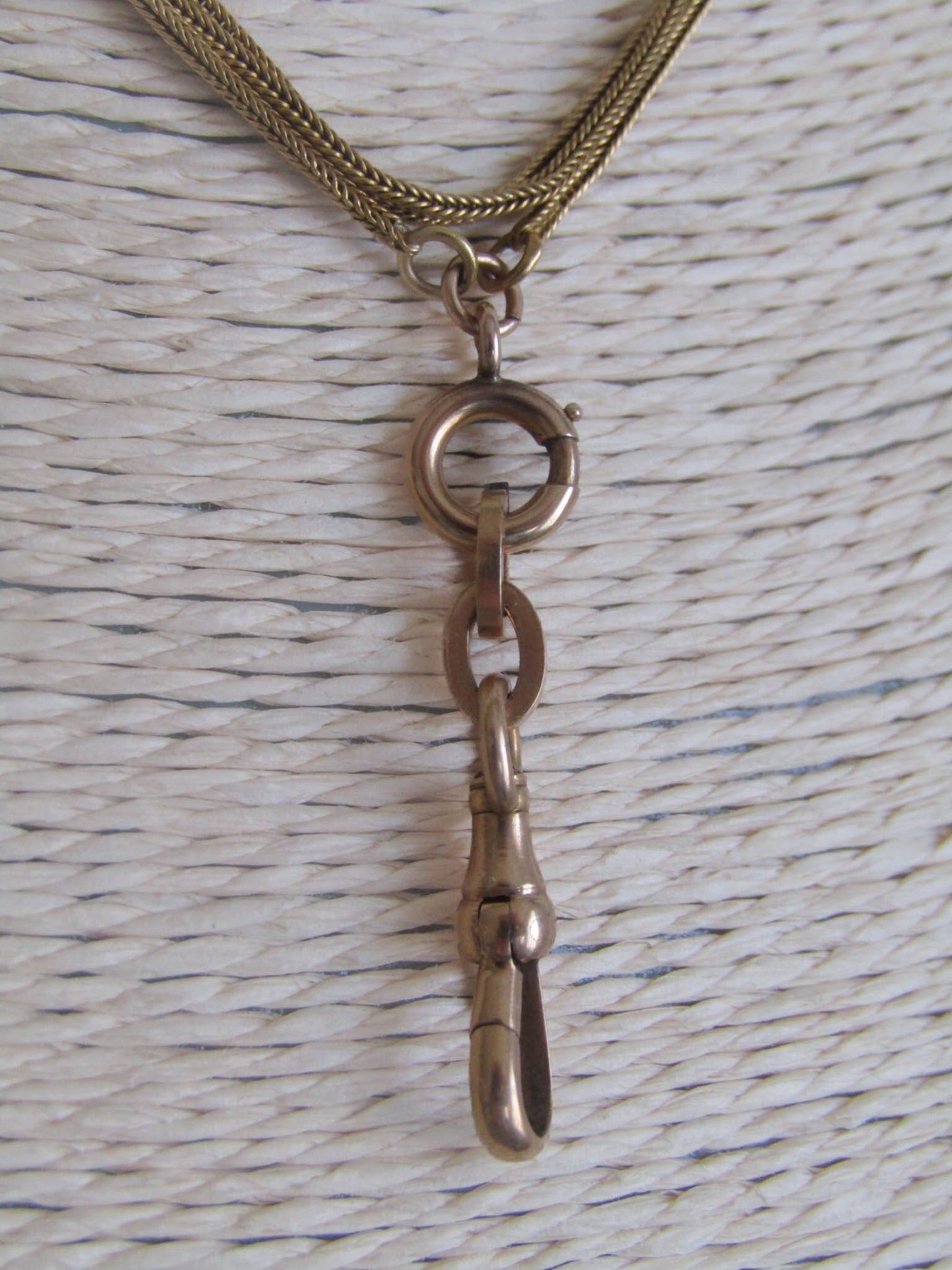 French Antique 18k Gold Solid Victorian Dog Clip Clasp Pendant Holder Connector Parts