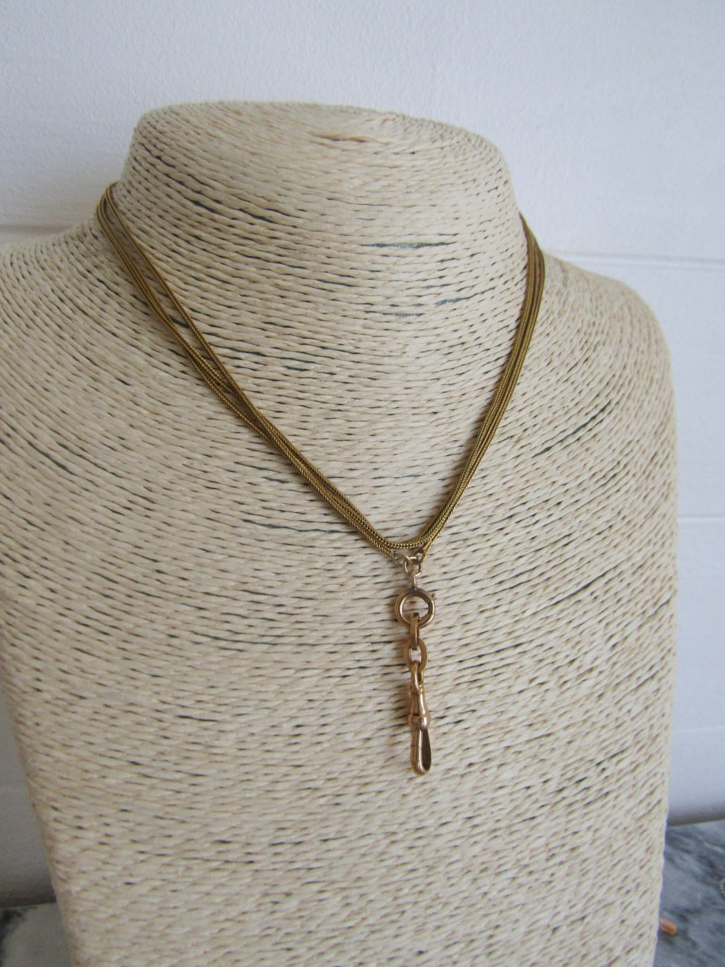 French Antique 18k Gold Solid Victorian Dog Clip Clasp Pendant Holder Connector Parts