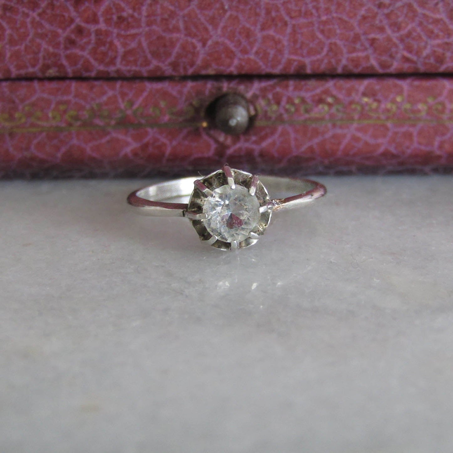 Antique Silver Solitaire Ring