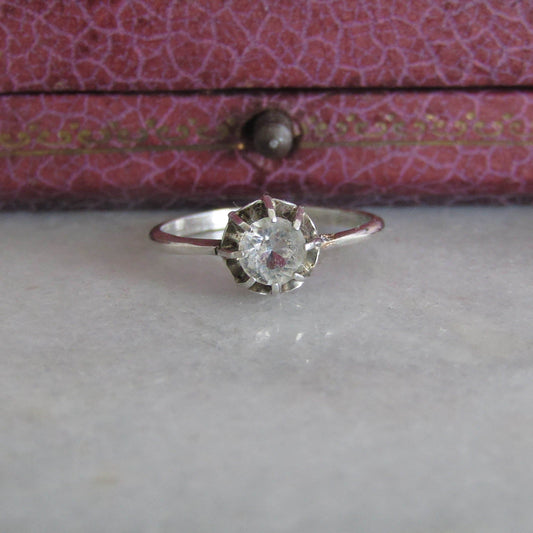 Antique Silver Solitaire Ring