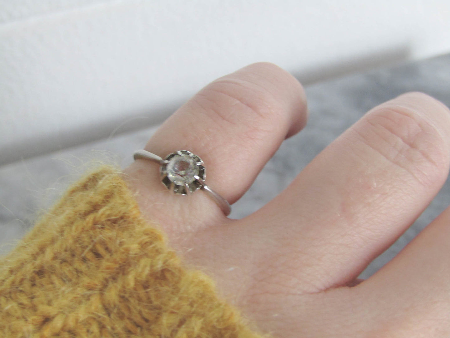 Antique Silver Solitaire Ring