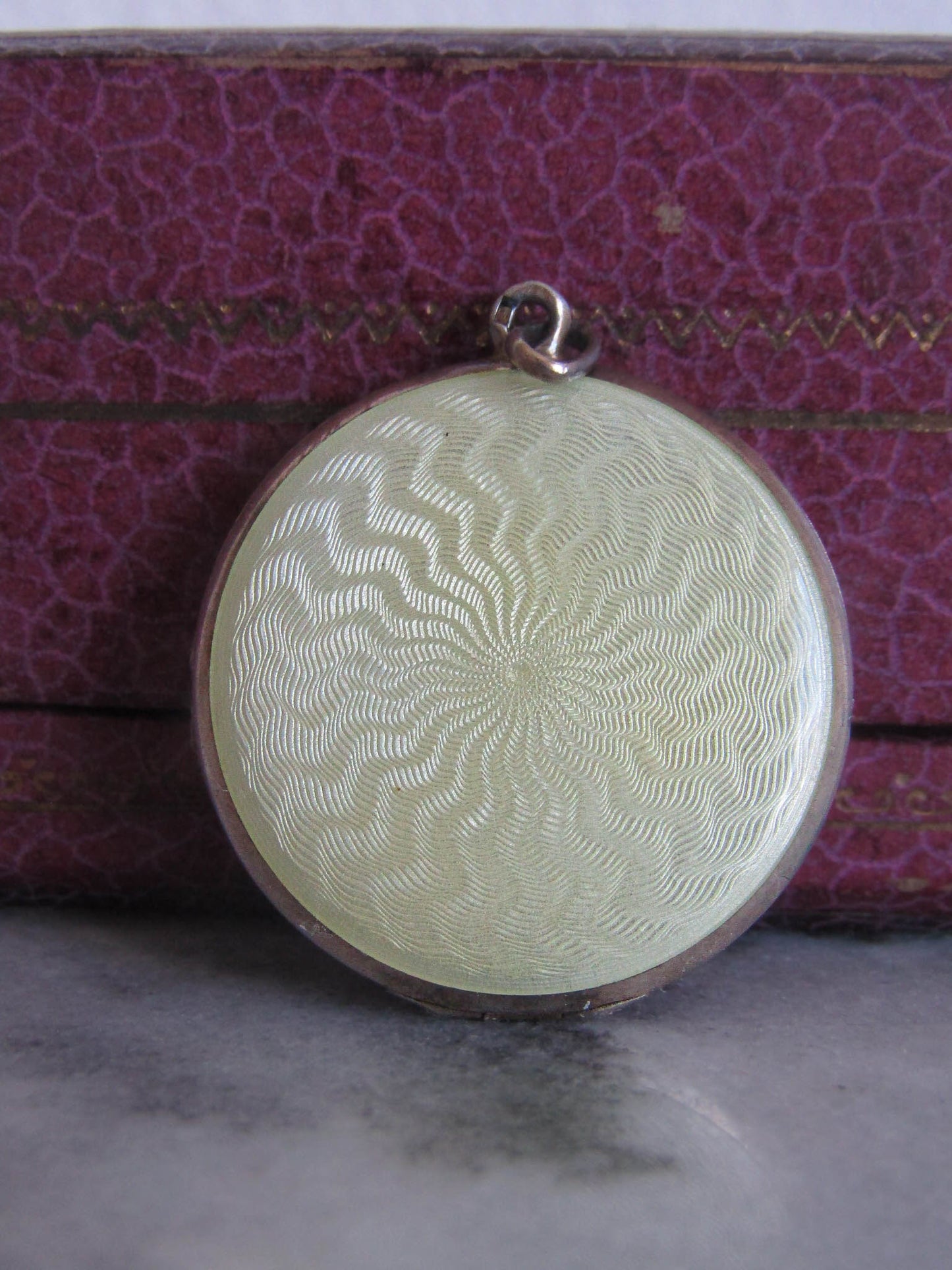 Antique Swiss Enamel Guilloche Hand Painted Locket