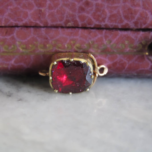 Antique Georgian Garnet Clasp in 14K Solid Gold c. 1830