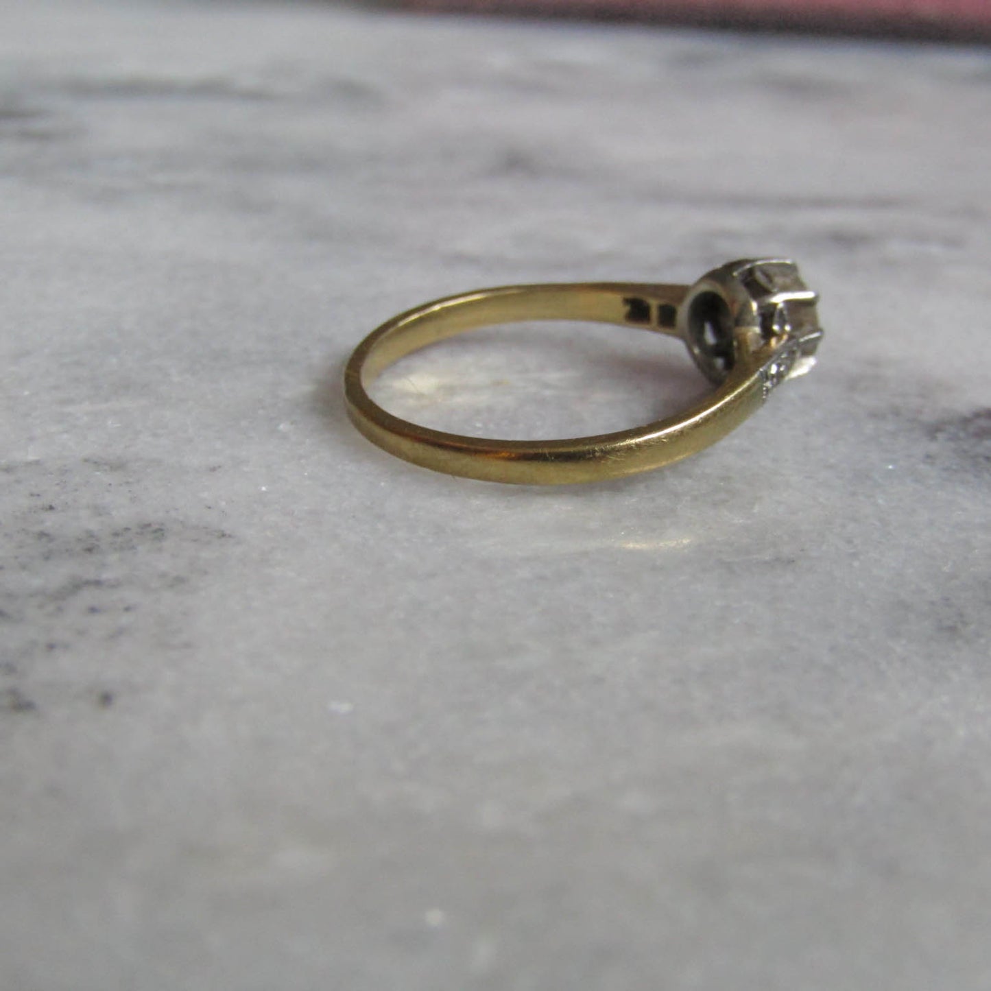 Antique Old European Cut Diamond Solitaire Engagement Ring c. 1920