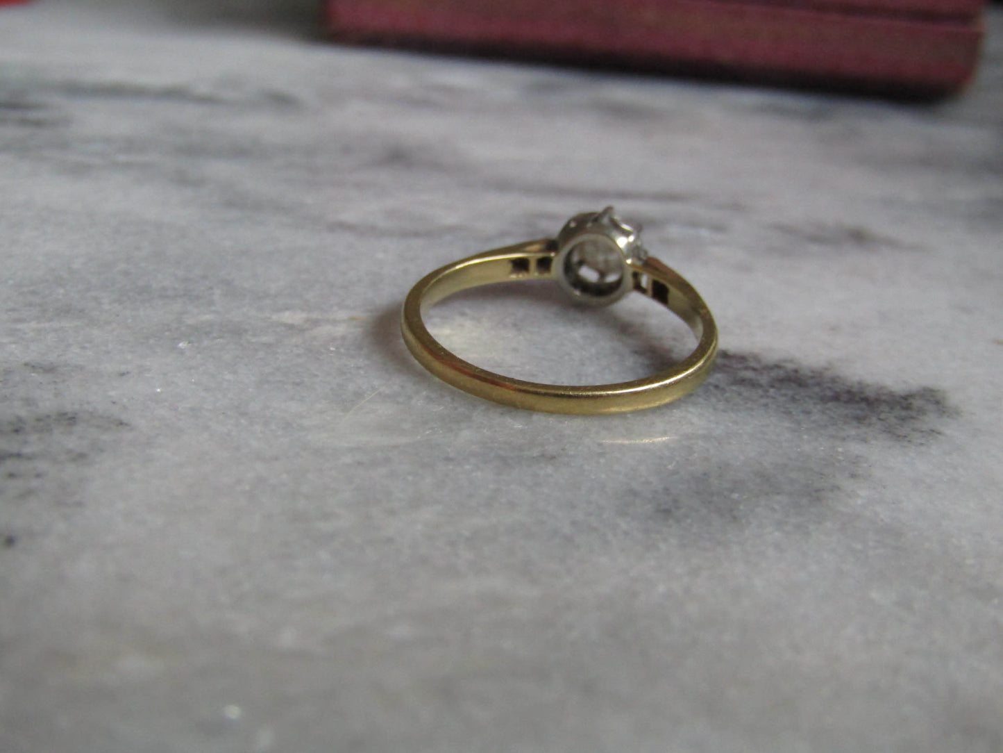 Antique Old European Cut Diamond Solitaire Engagement Ring c. 1920