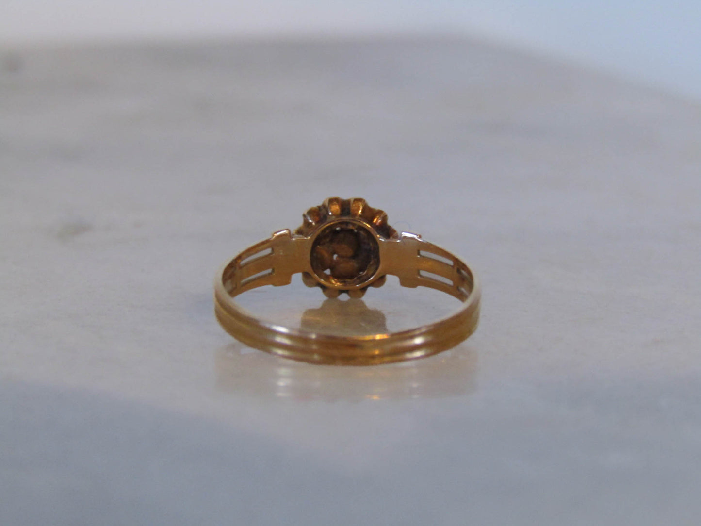 Antique 18K Solid Gold Pearl and Turquoise Victorian Belle Epoque Ring c. 1900