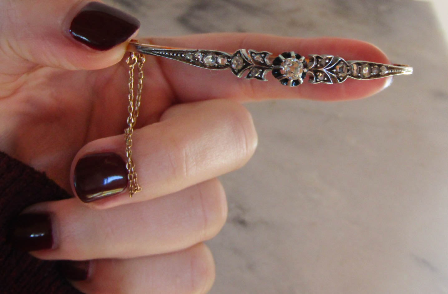 Antique Rose Cut Diamond Bangle: 18K Gold & Silver French Belle Epoque Bracelet